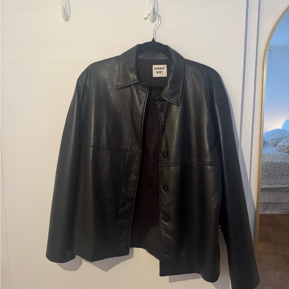 Aritzia Black Leather Jacket